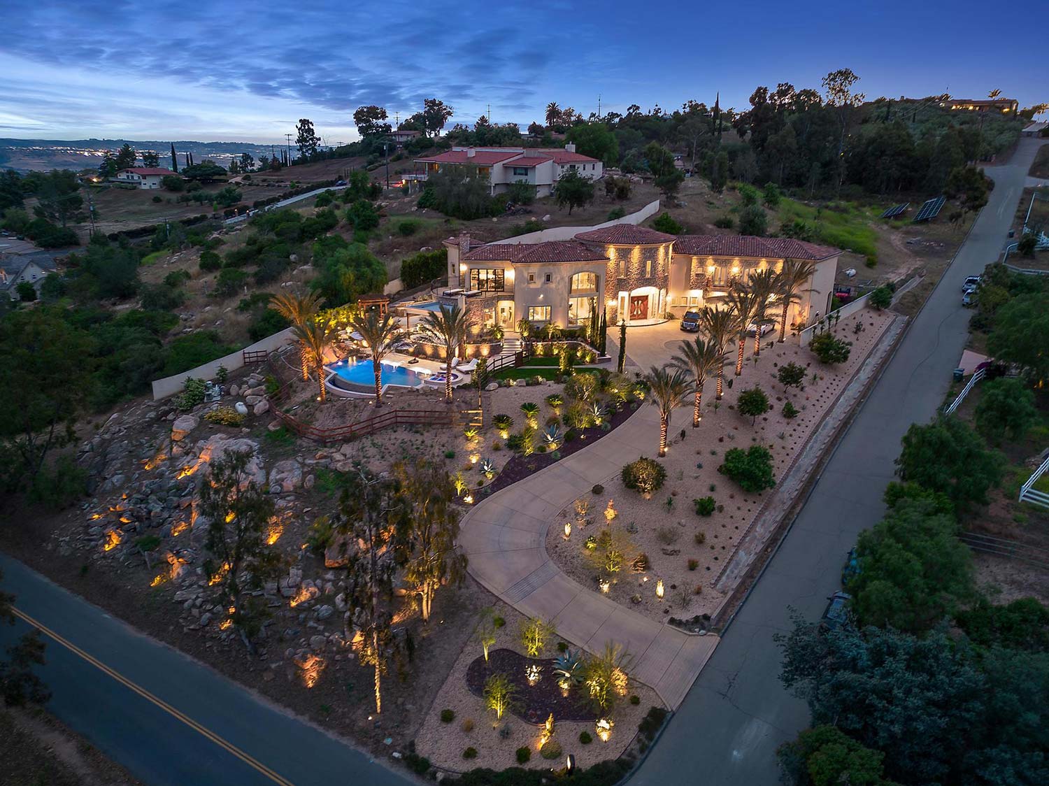 Poway Landscape Lighting Pathway, Pool, Trees Lighting Distinctions